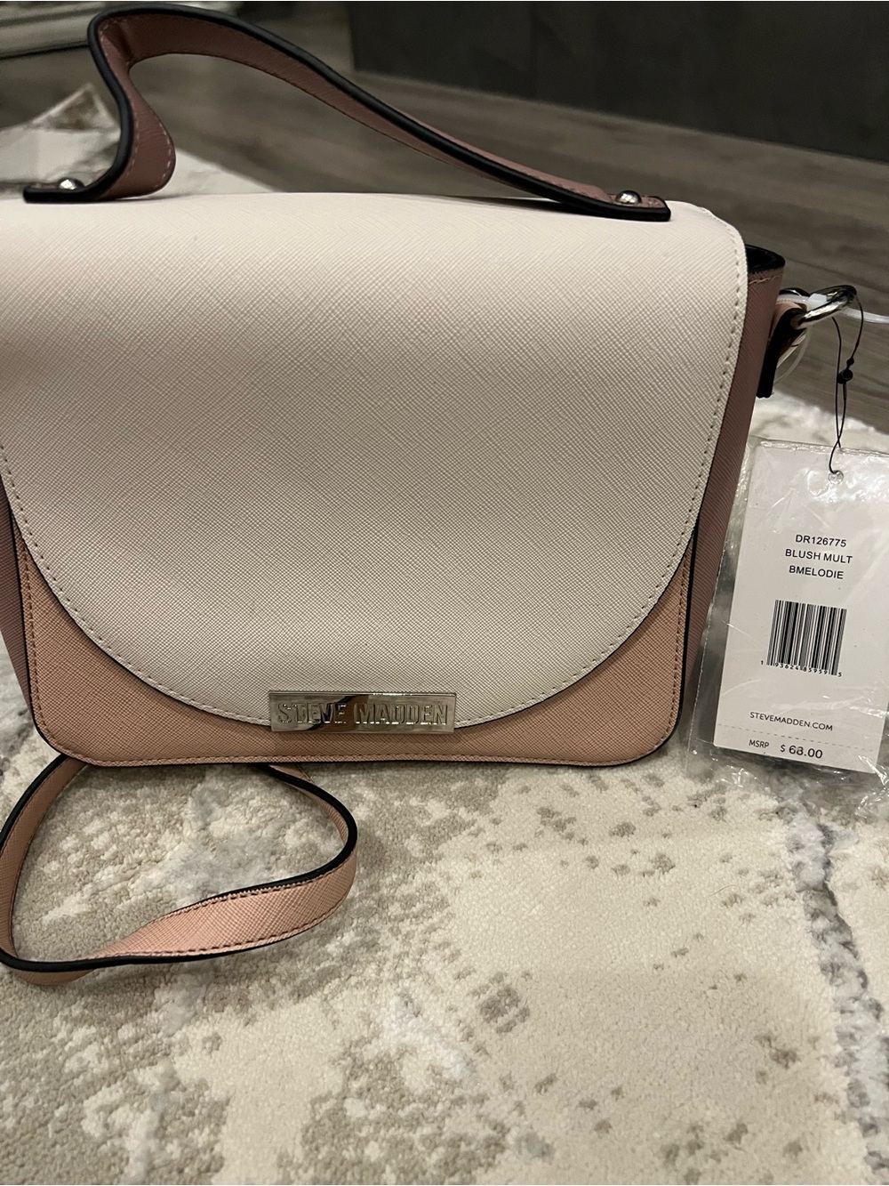 Steve Madden Two-Tone Blush and Cream Crossbody Bag